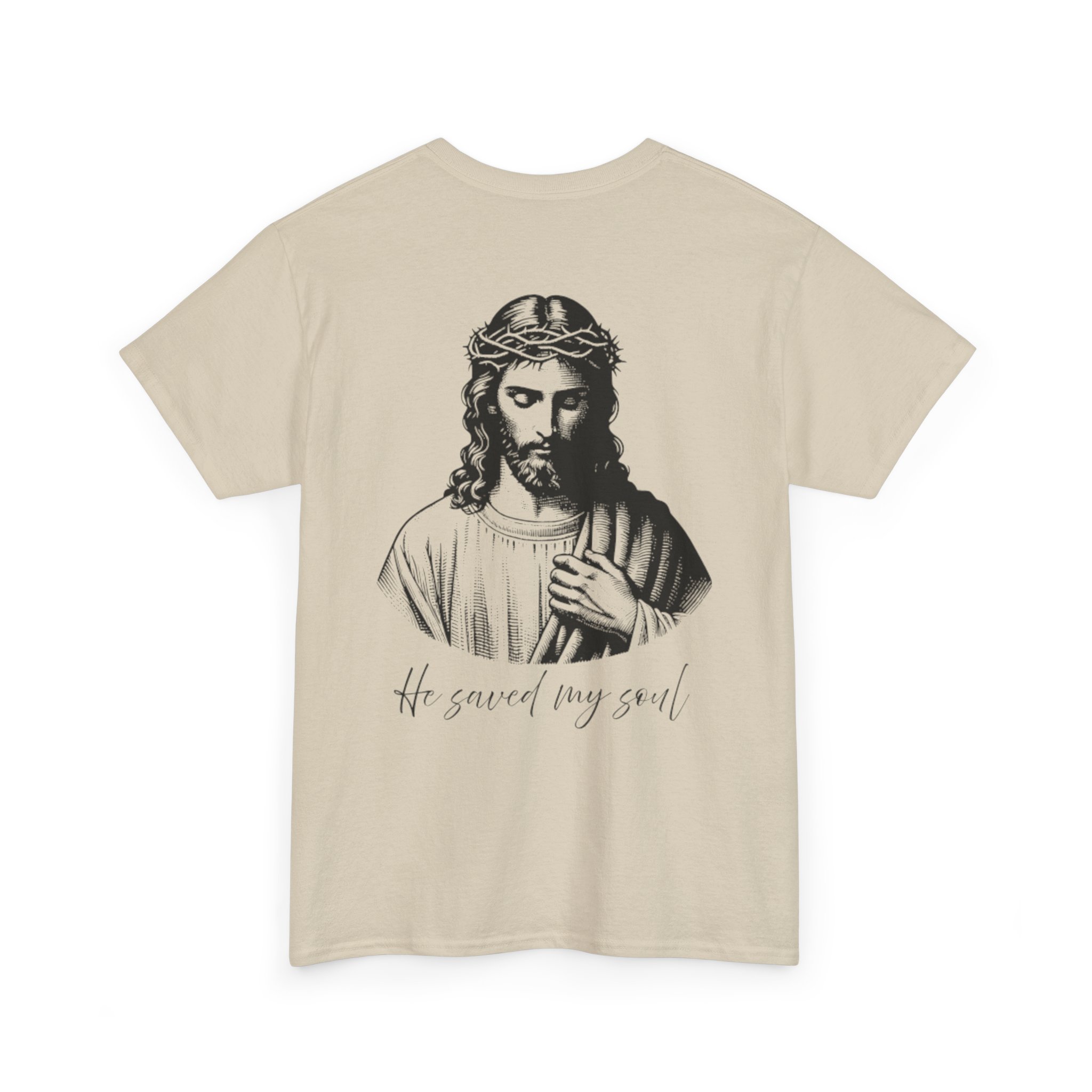 'He saved my soul' Cotton t-shirt - Image 7