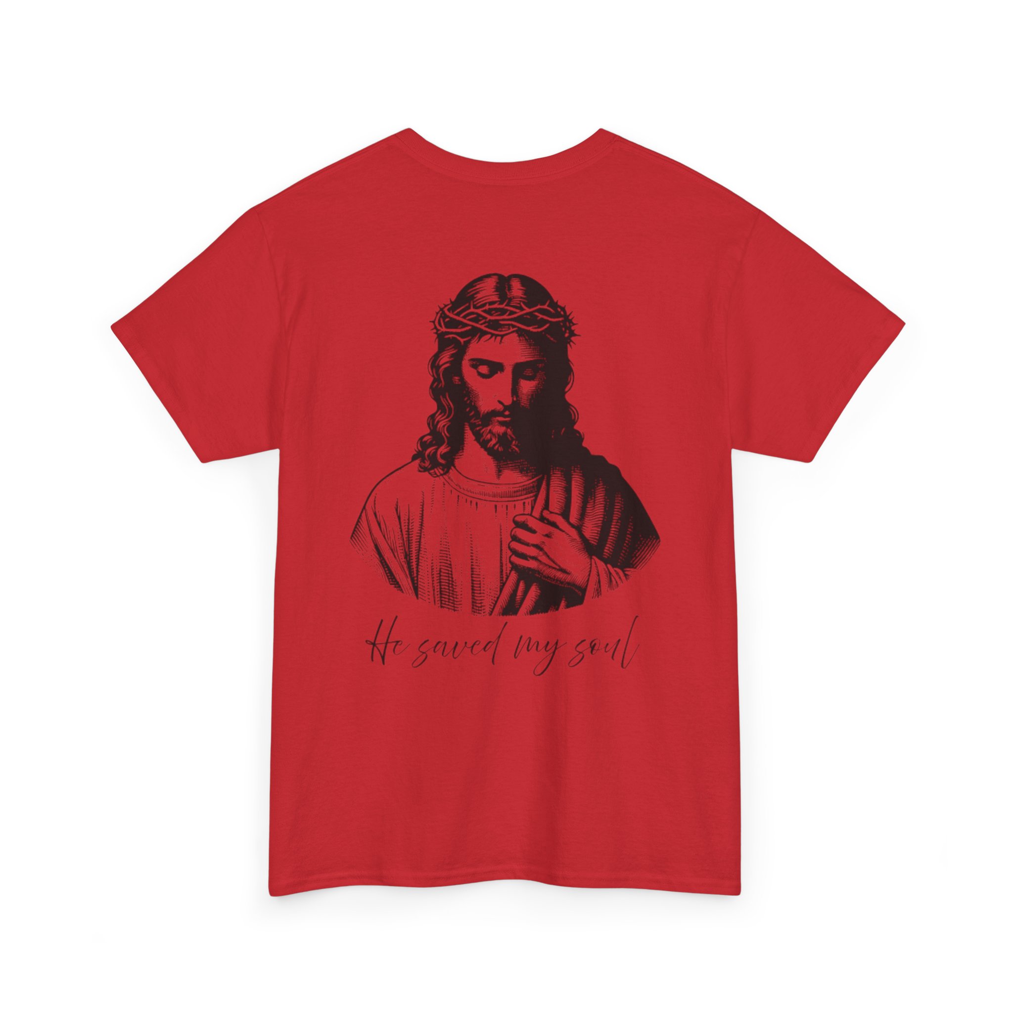 'He saved my soul' Cotton t-shirt - Image 25