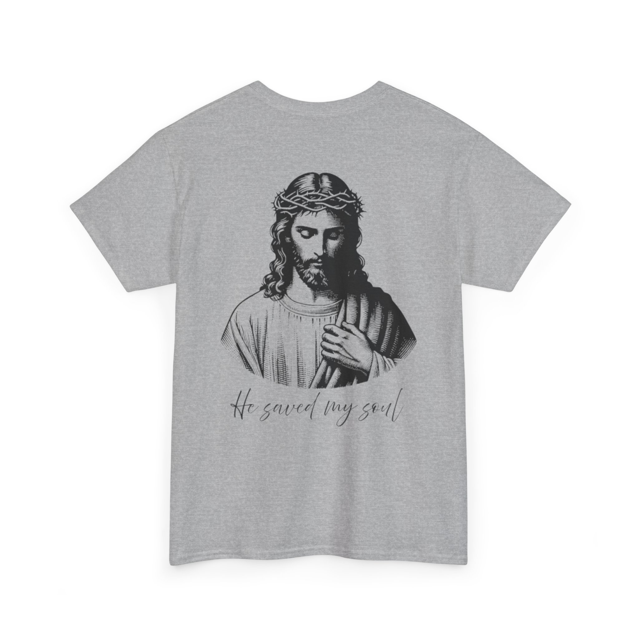 'He saved my soul' Cotton t-shirt - Image 9